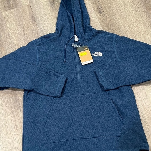 NWT Men’s Large North Face 1/4 Zip Caprock Soft Navy Woven Knit Sweater - Picture 4 of 11